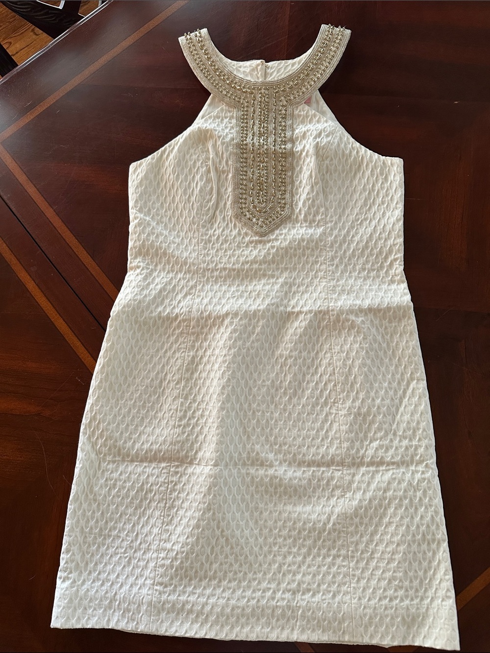 Lilly Pulitzer White Strapless Embellished Shift Dress
